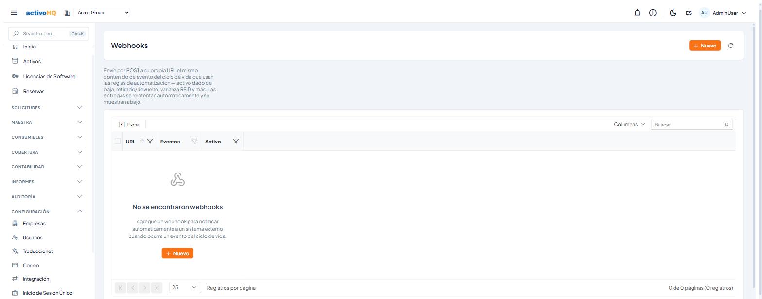 Suscripciones de webhooks a los eventos del ciclo de vida